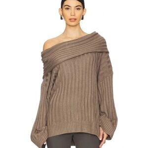 WeWoreWhat Brown Off-the-Shoulder Sweater